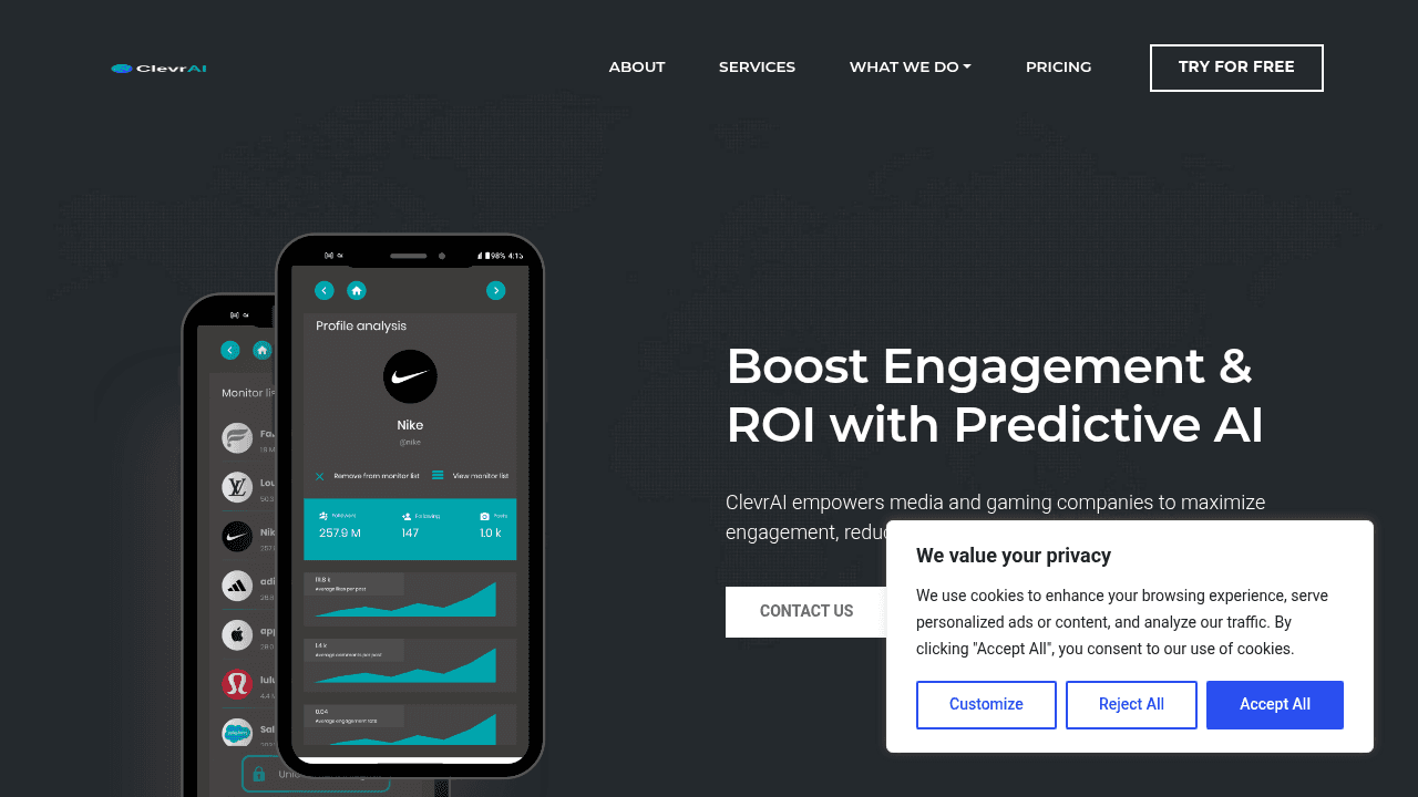 CLEVR AI interface screenshot showing main features and user interface