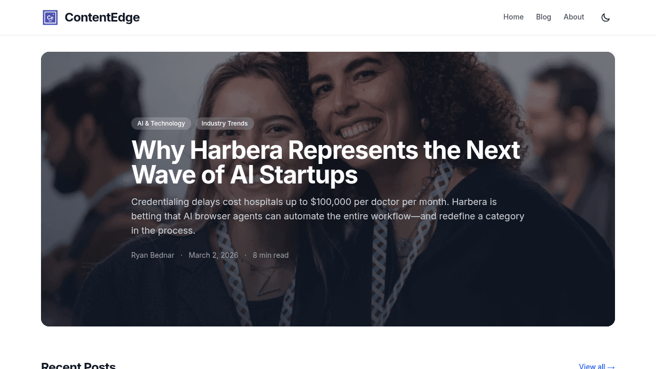 ContentEdge interface screenshot showing main features and user interface