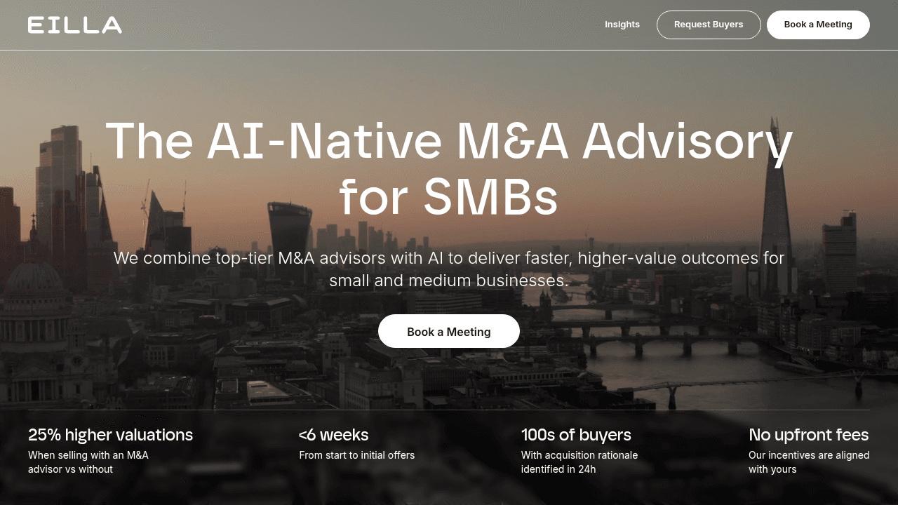 Eilla AI interface screenshot showing main features and user interface