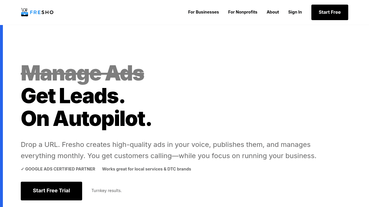 Fresho interface screenshot showing main features and user interface
