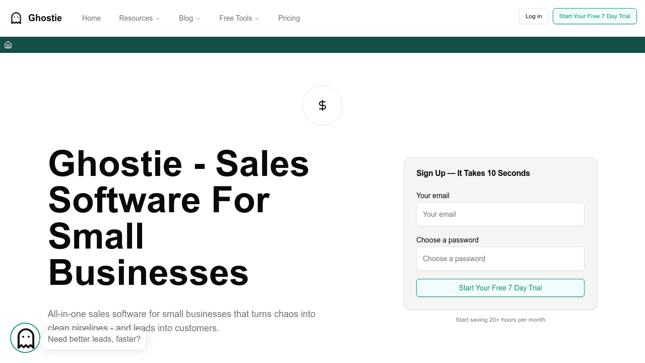 ghostie interface screenshot showing main features and user interface