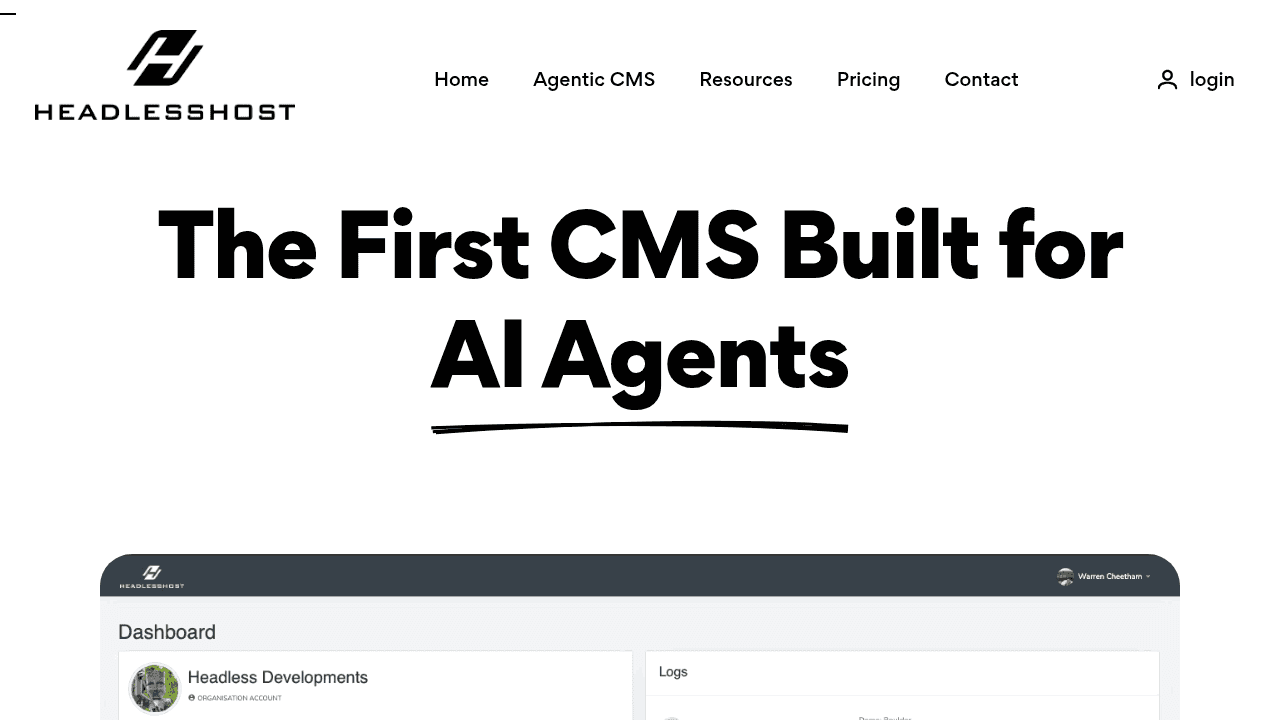 Headlesshost interface screenshot showing main features and user interface