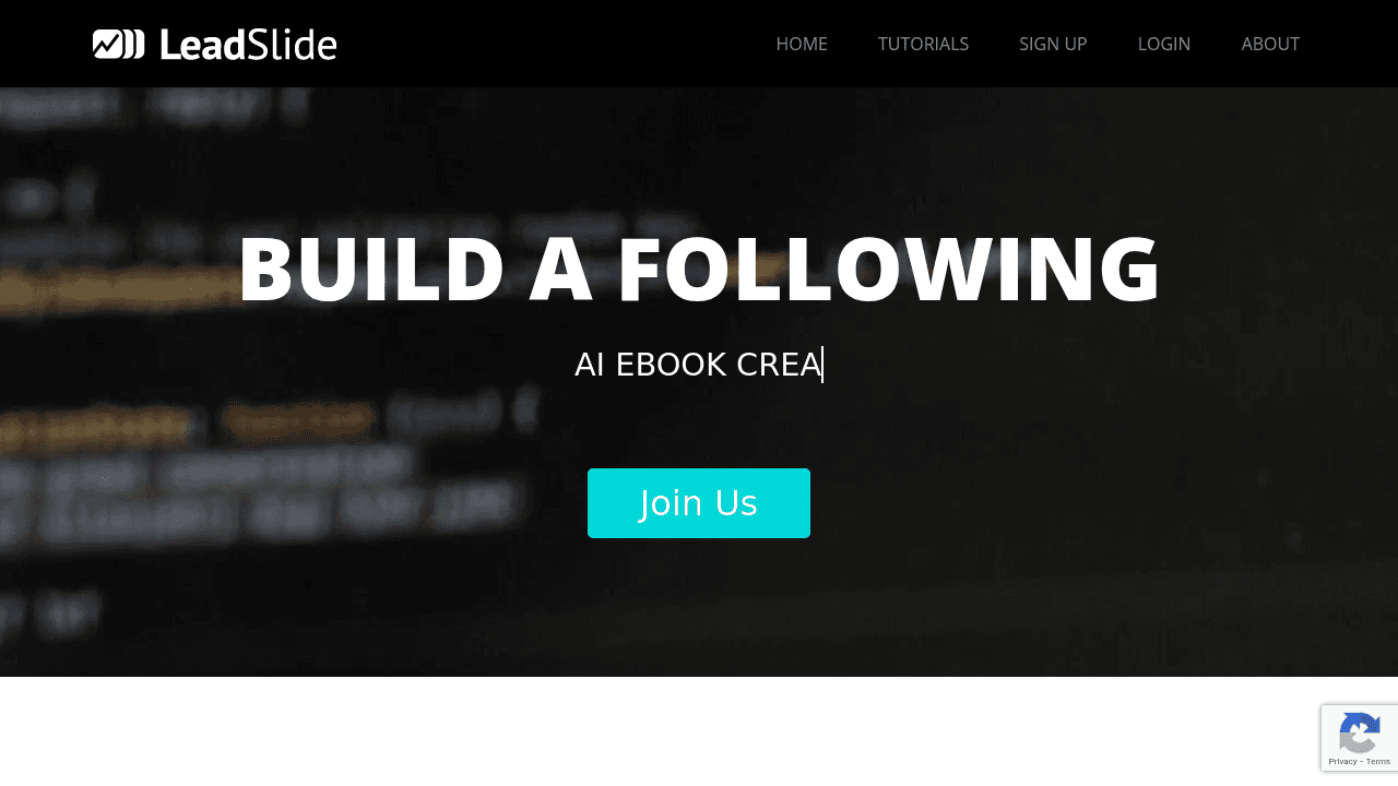 LeadSlide interface screenshot showing main features and user interface