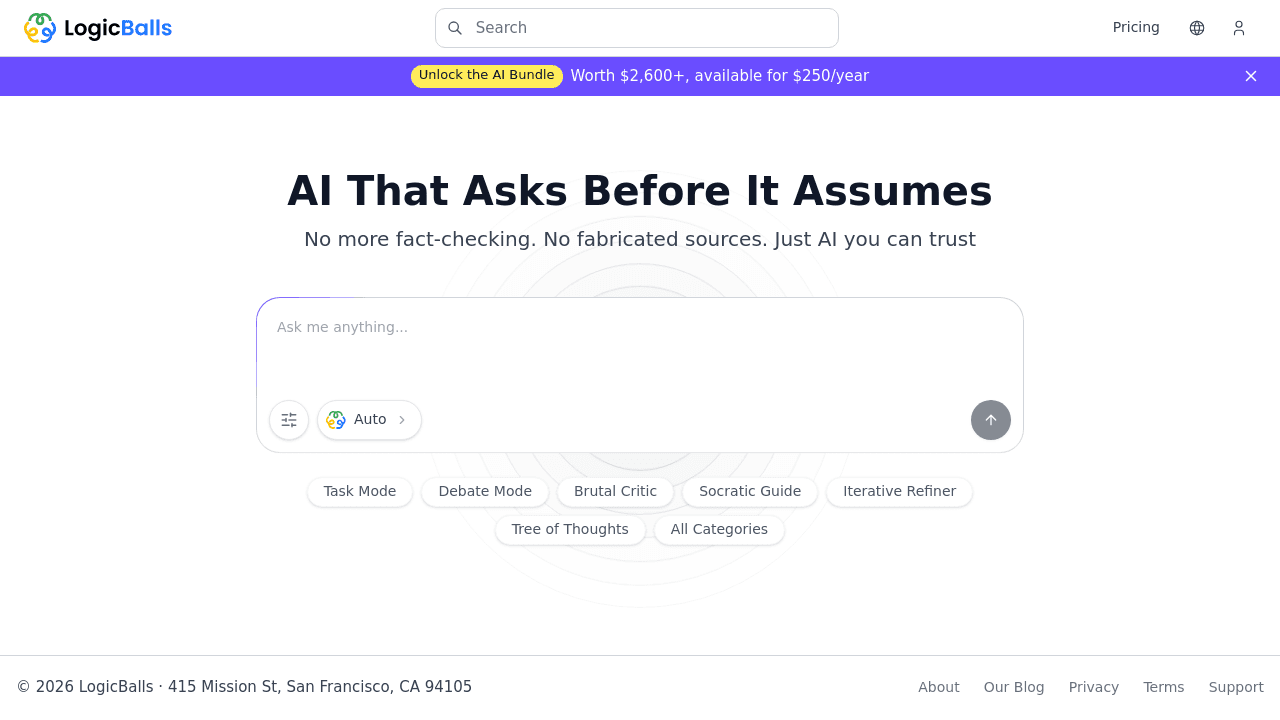 LogicBalls interface screenshot showing main features and user interface