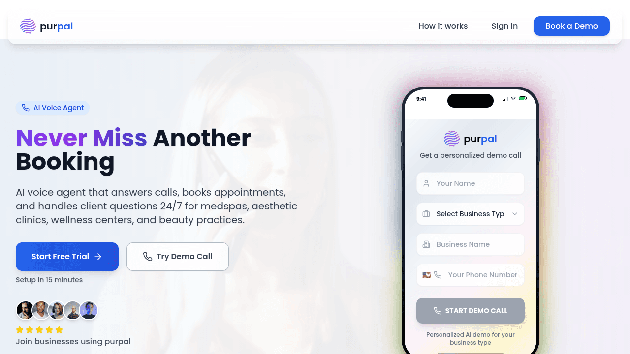 Purpal.ai interface screenshot showing main features and user interface