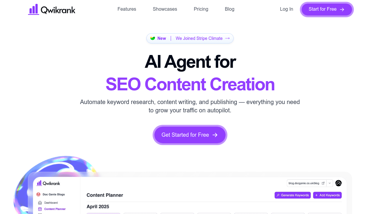 Qwikrank interface screenshot showing main features and user interface