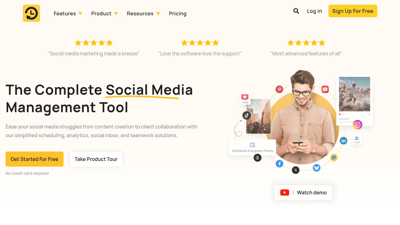 RecurPost interface screenshot showing main features and user interface