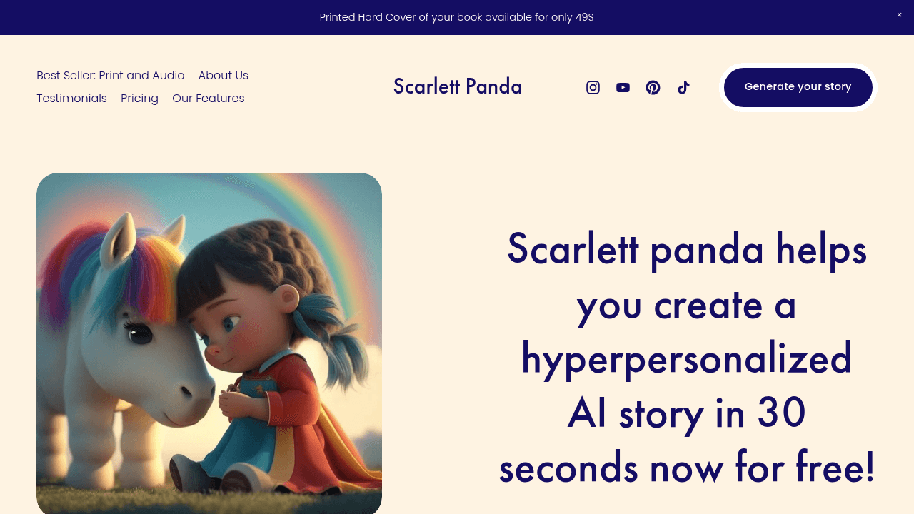Scarlettpanda interface screenshot showing main features and user interface