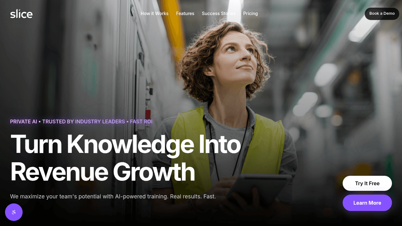 Slice knowledge interface screenshot showing main features and user interface