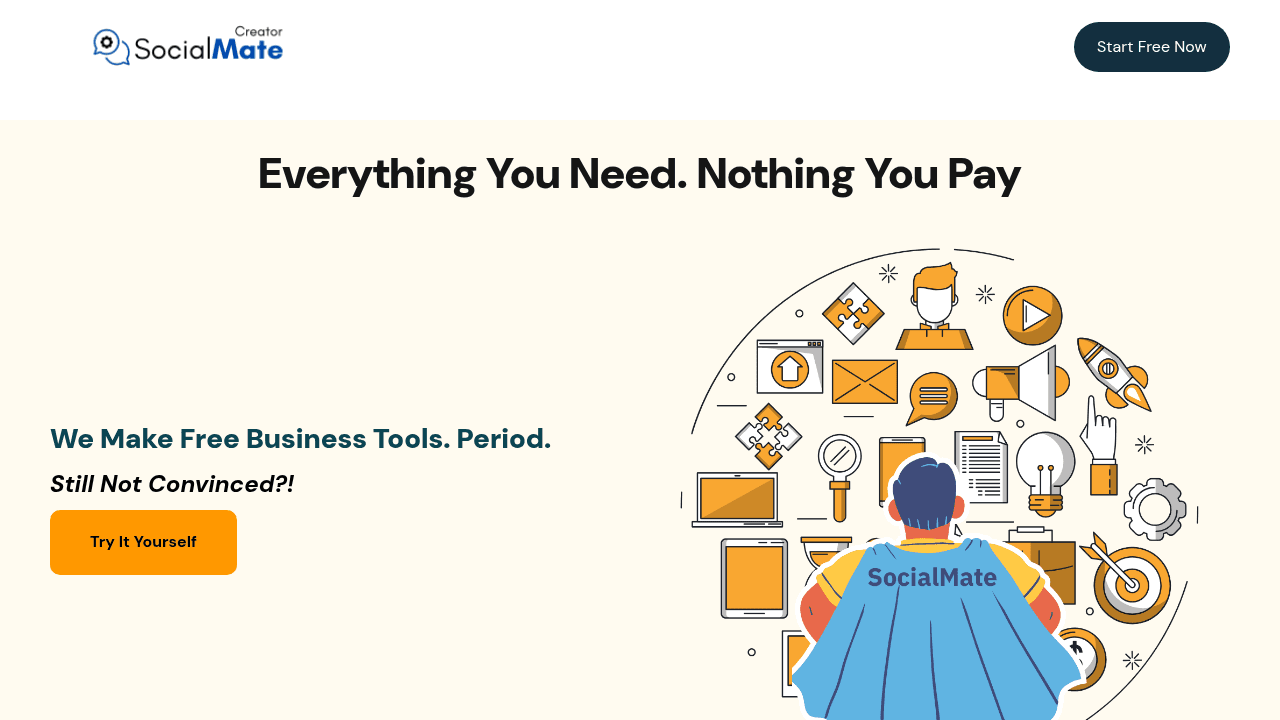 SocialMate interface screenshot showing main features and user interface