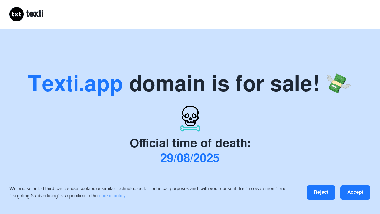texti interface screenshot showing main features and user interface