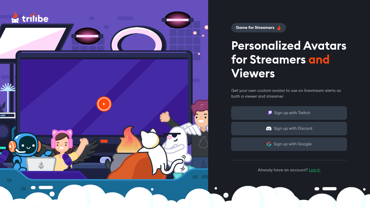 Triiibe interface screenshot showing main features and user interface
