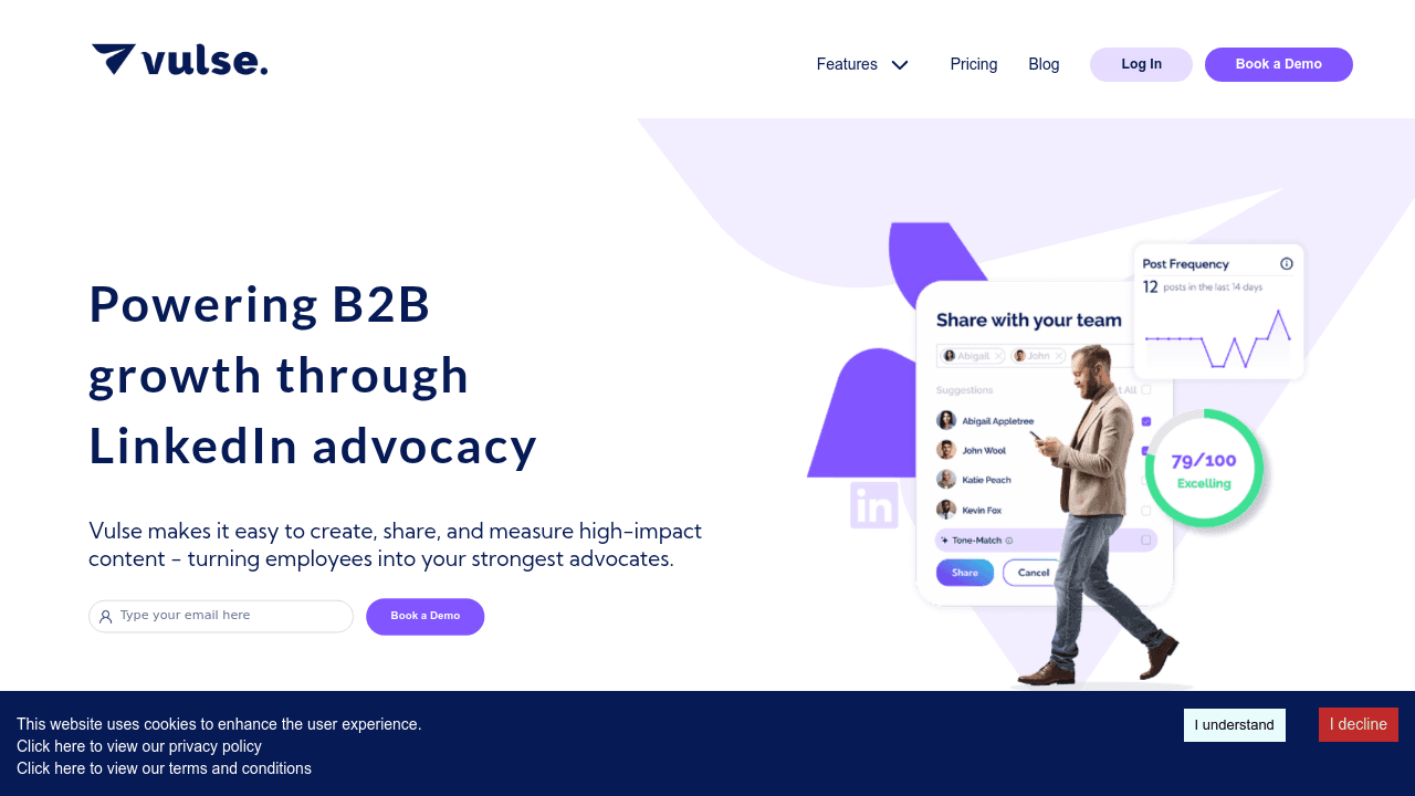 Vulse interface screenshot showing main features and user interface