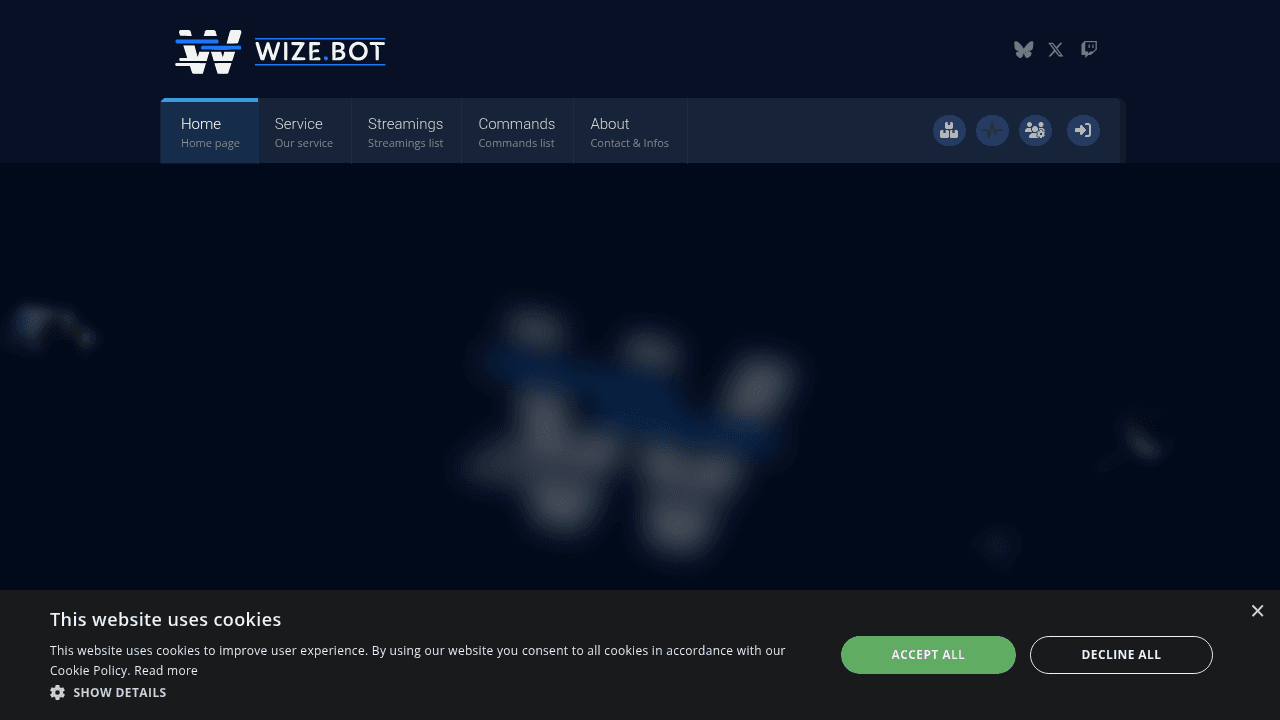 WizeBot interface screenshot showing main features and user interface
