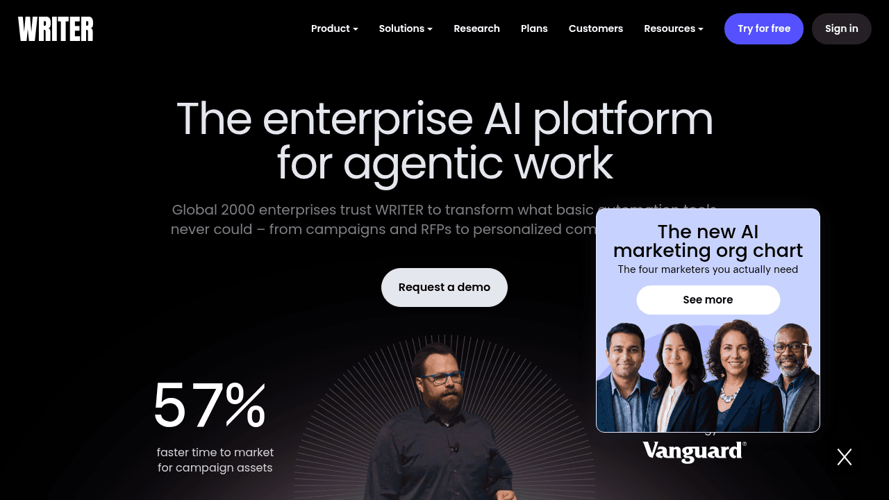 Writer interface screenshot showing main features and user interface