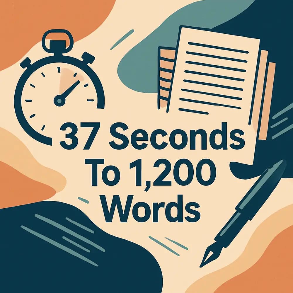 Transform 37 Seconds Into 1200+ Words: The AI Content Creation Method Every Creator Needs