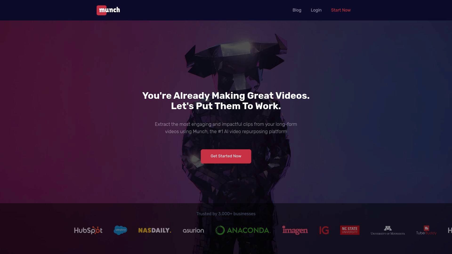 Getmunch interface screenshot showing main features and user interface