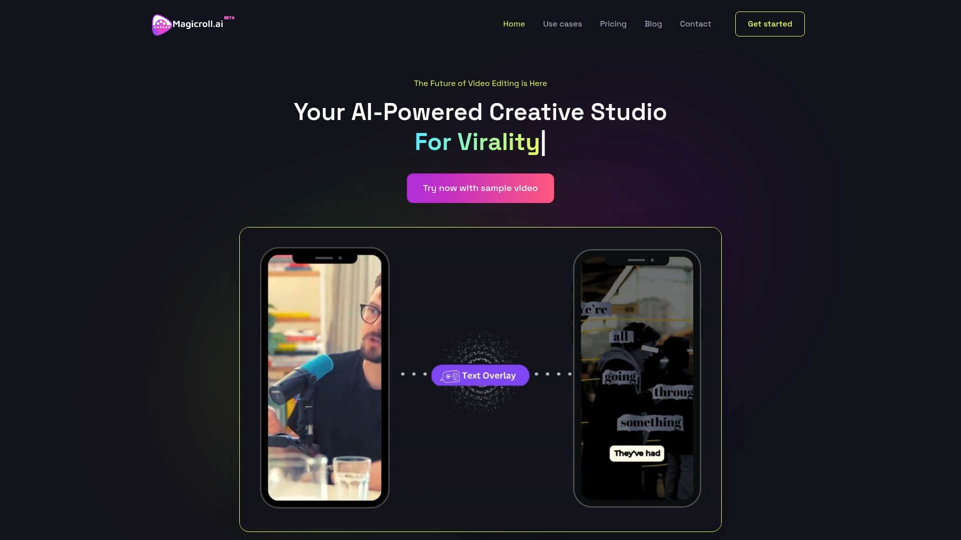 MagicRoll interface screenshot showing main features and user interface