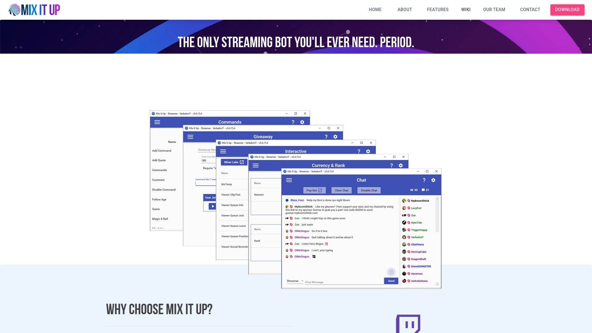 Mix It Up interface screenshot showing main features and user interface