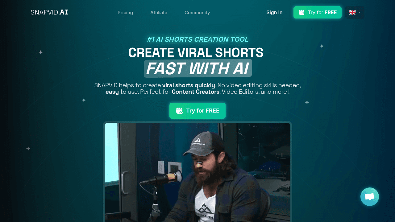 SNAPVID interface screenshot showing main features and user interface