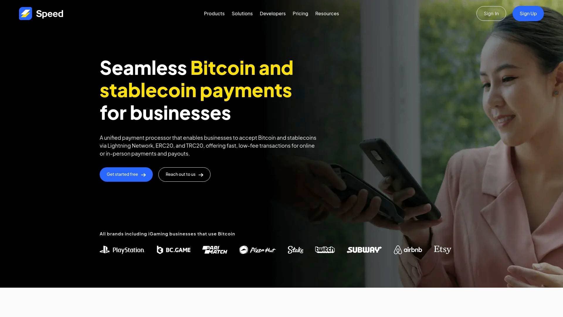 Speed interface screenshot showing main features and user interface