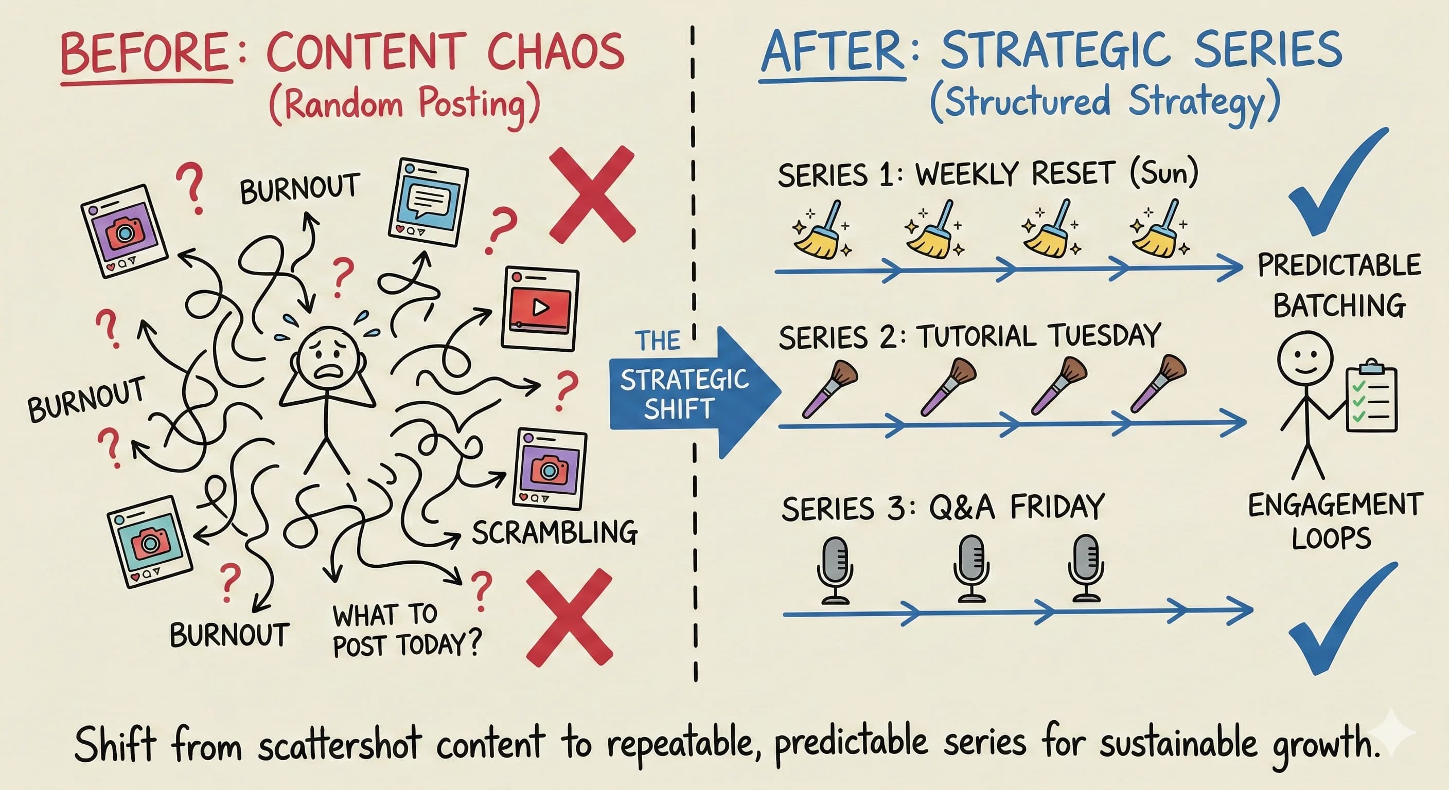 Stop Random Posting: How Social Media Content Series Revolutionize Your Content Creation Strategy - Blog post thumbnail