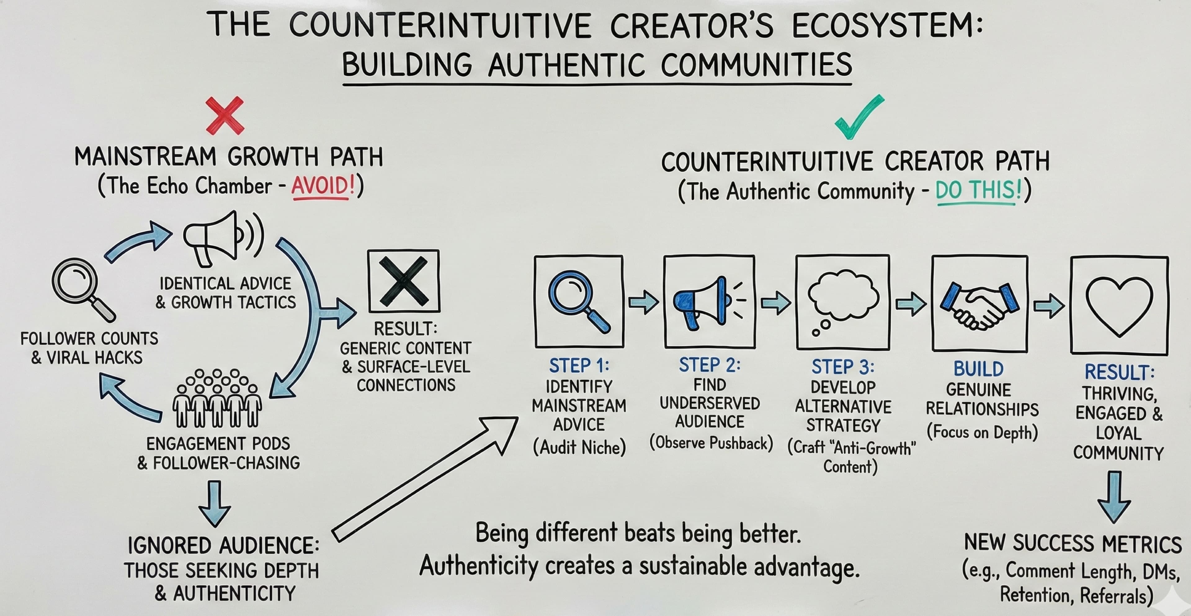The Counterintuitive Creator's Guide: How to Build Your Niche by Going Against the Grain on Social Media