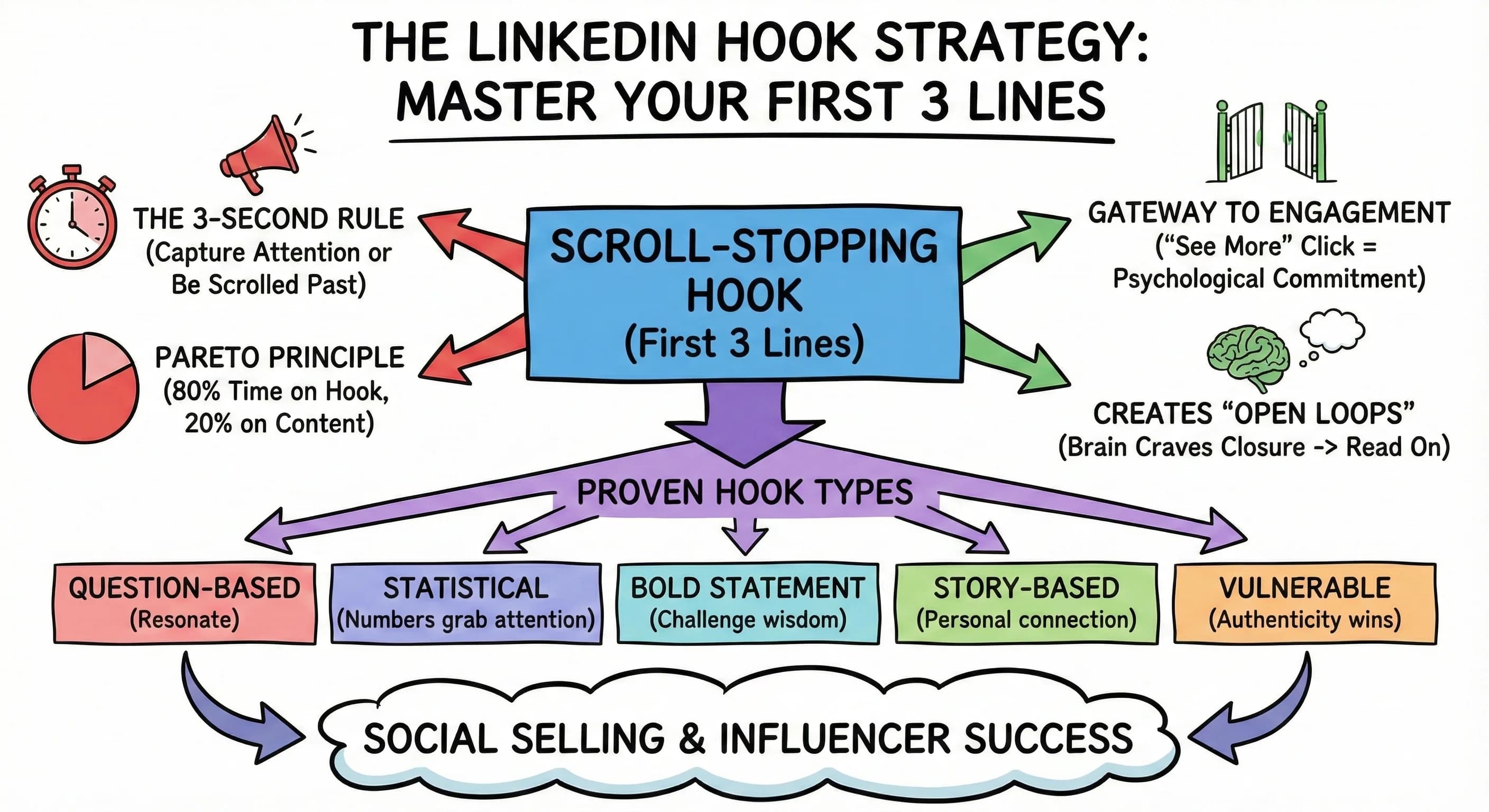 The LinkedIn Hook Strategy: Master Your First Three Lines to Stop the Scroll - Blog post thumbnail