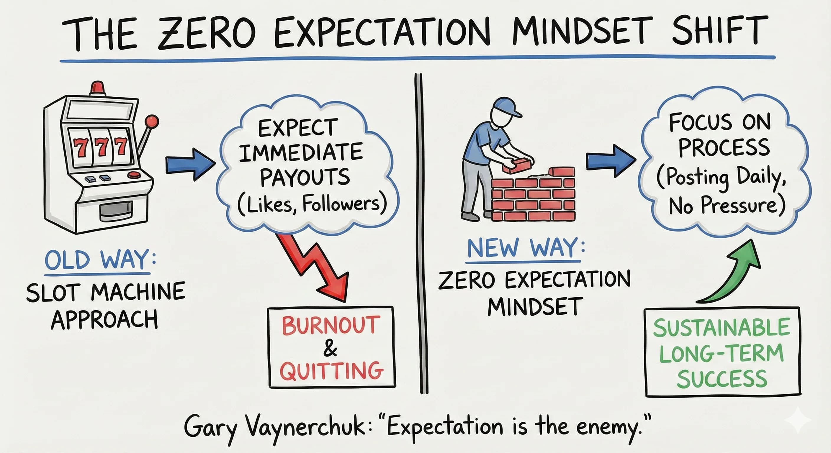 The Zero Expectation Mindset: How to Become a Content Creator Without Burning Out - Blog post thumbnail