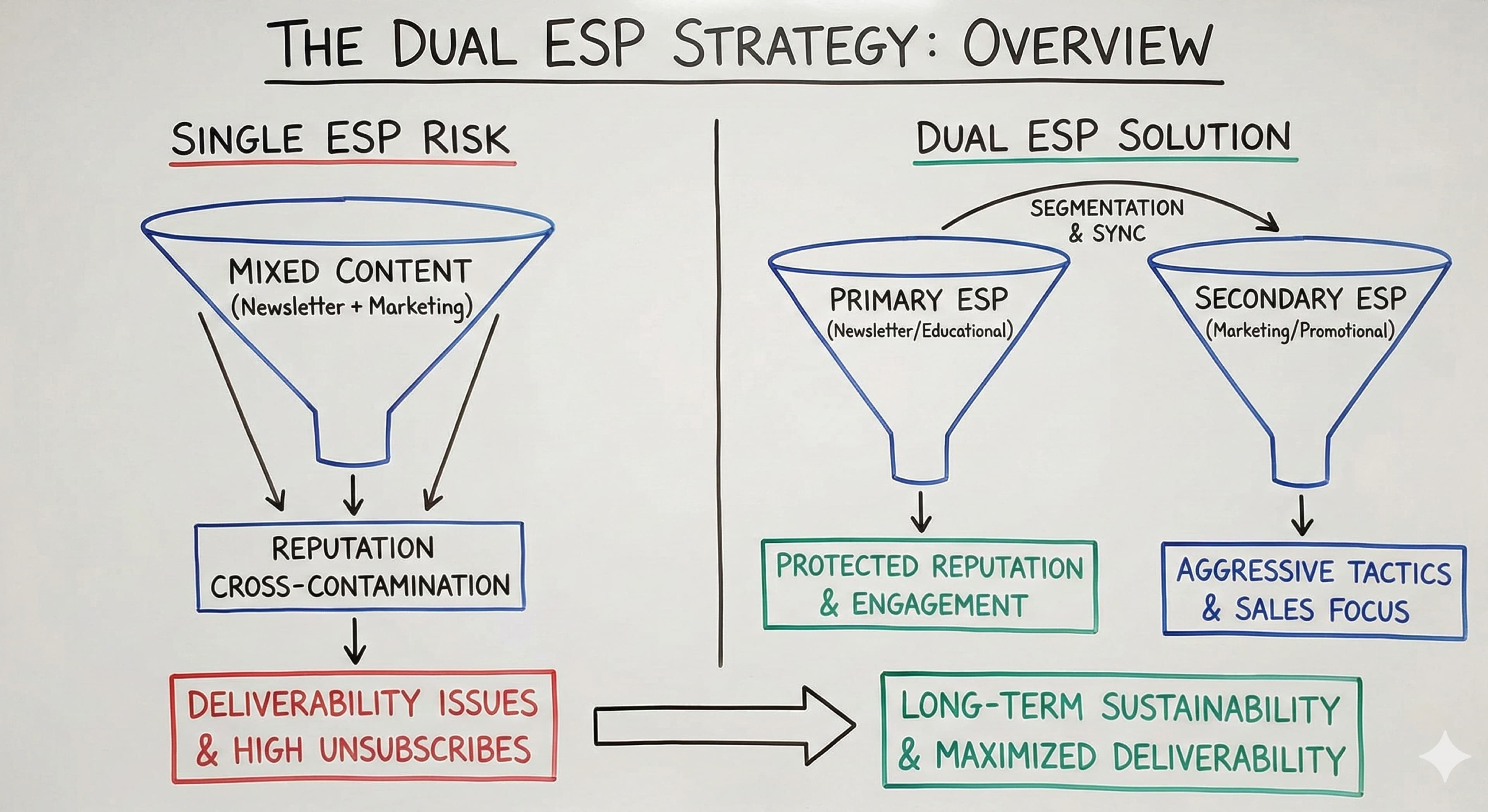 Why Advanced Email Marketers Are Using Dual ESP Strategies for Newsletter and Marketing Separation - Blog post thumbnail