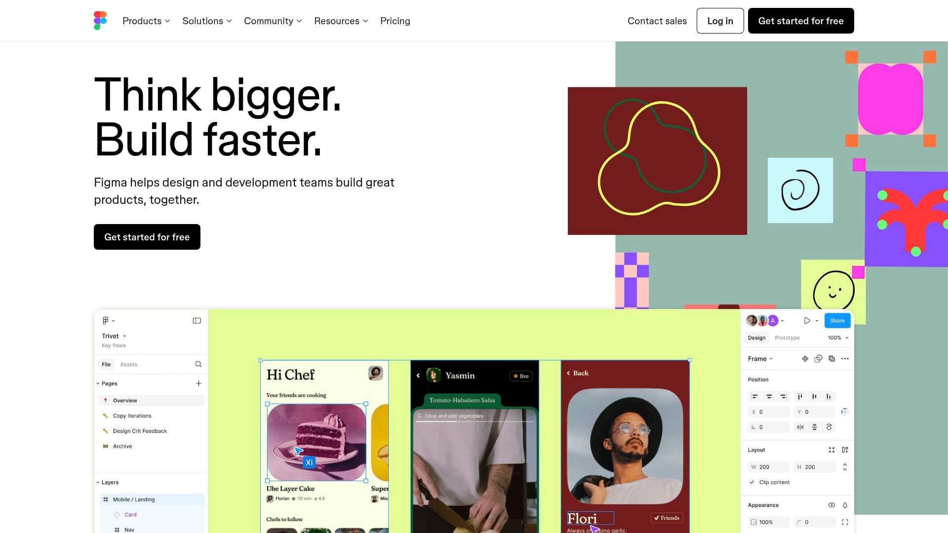 Figma interface screenshot showing main features and user interface