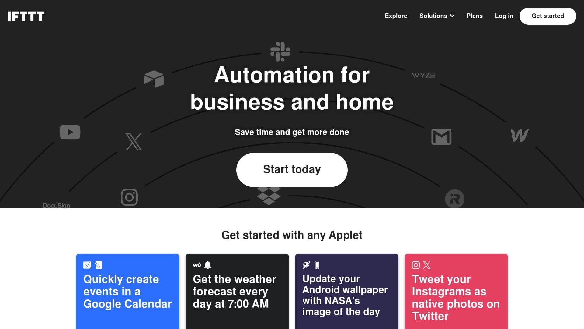 IFTT interface screenshot showing main features and user interface