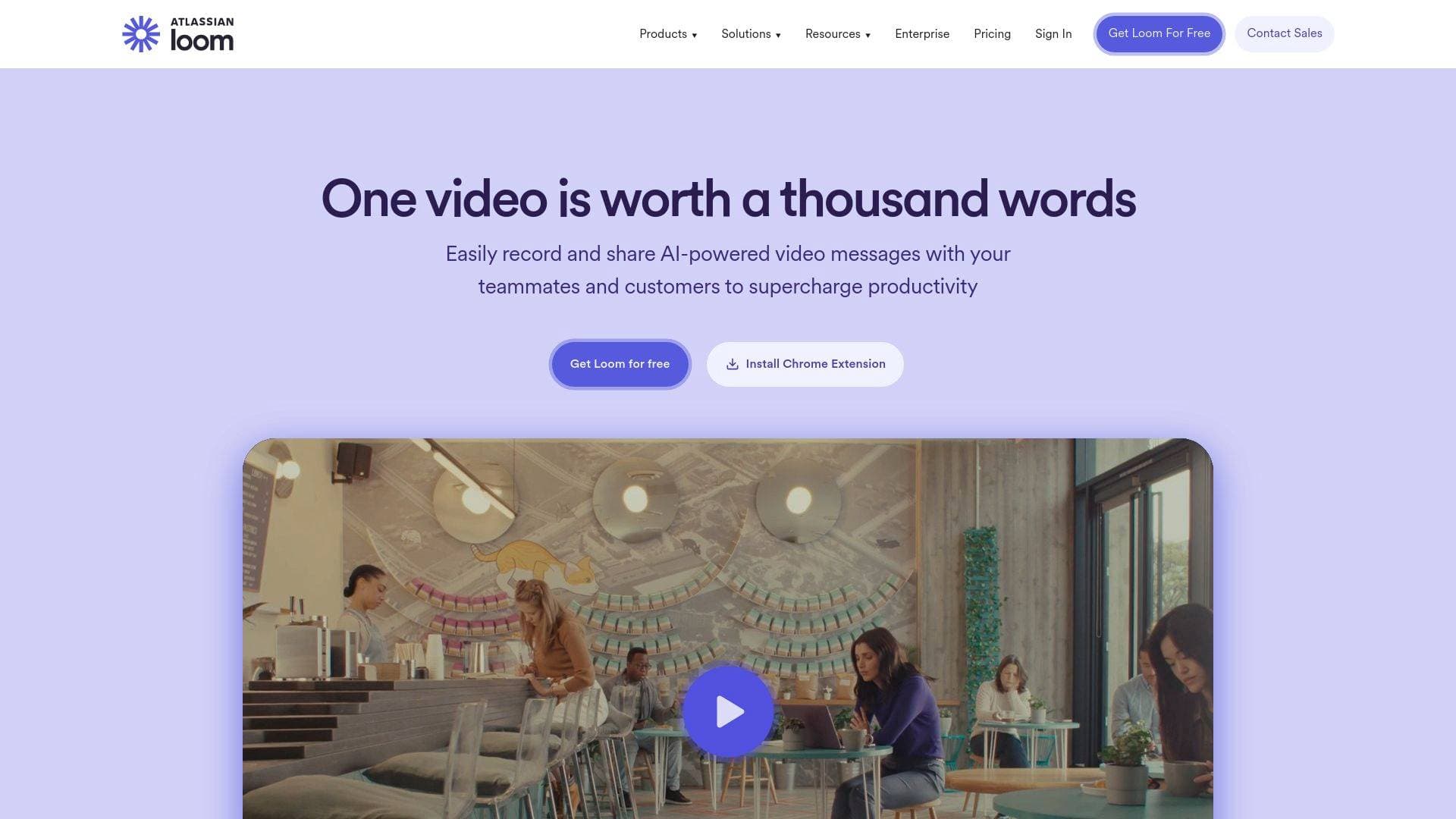 Loom interface screenshot showing main features and user interface