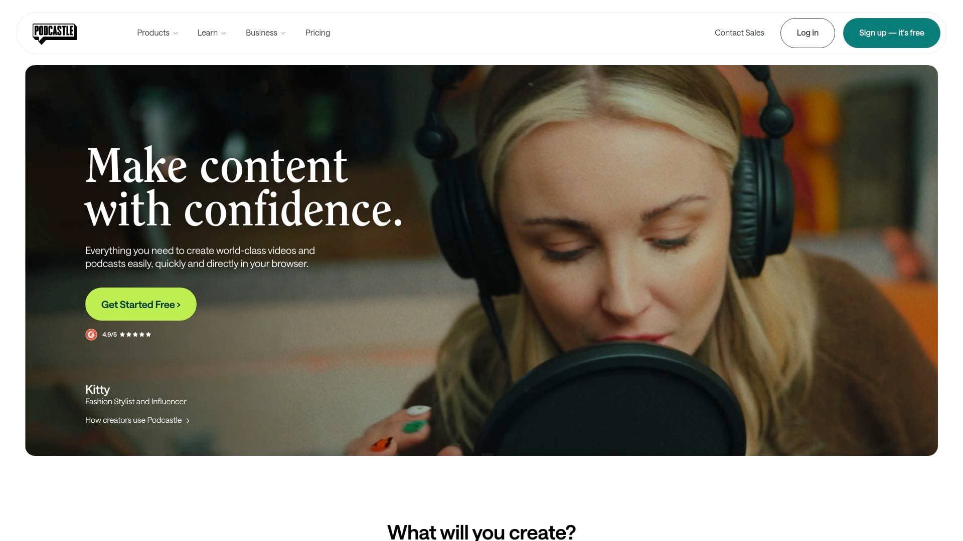 Podcastle interface screenshot showing main features and user interface