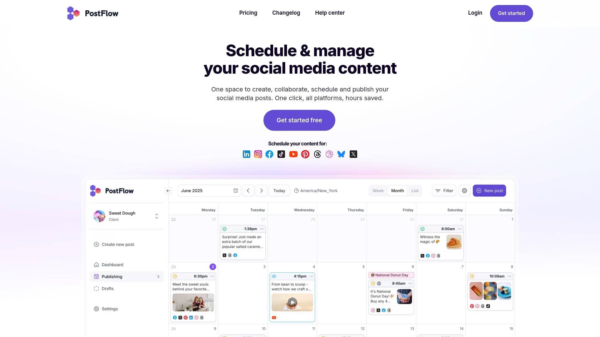 PostFlow interface screenshot showing main features and user interface