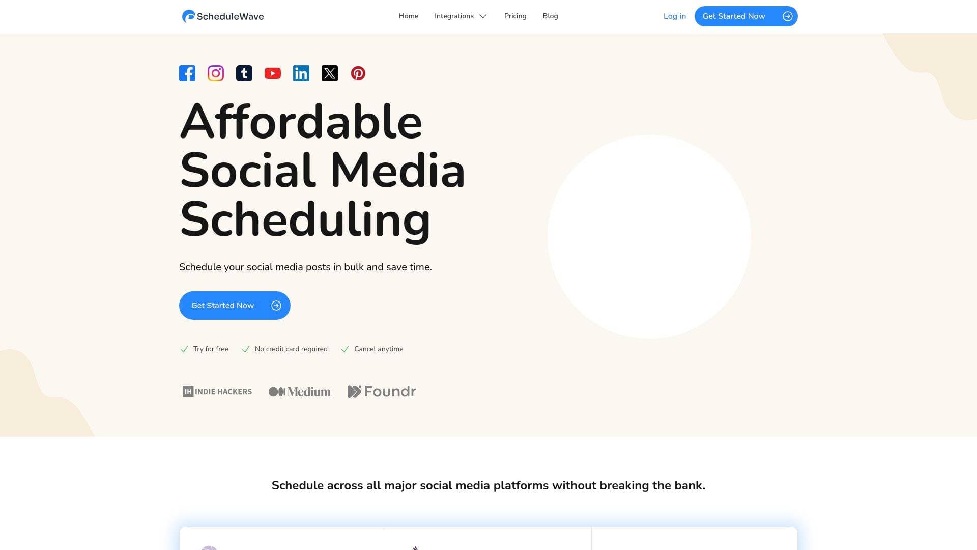 ScheduleWave interface screenshot showing main features and user interface