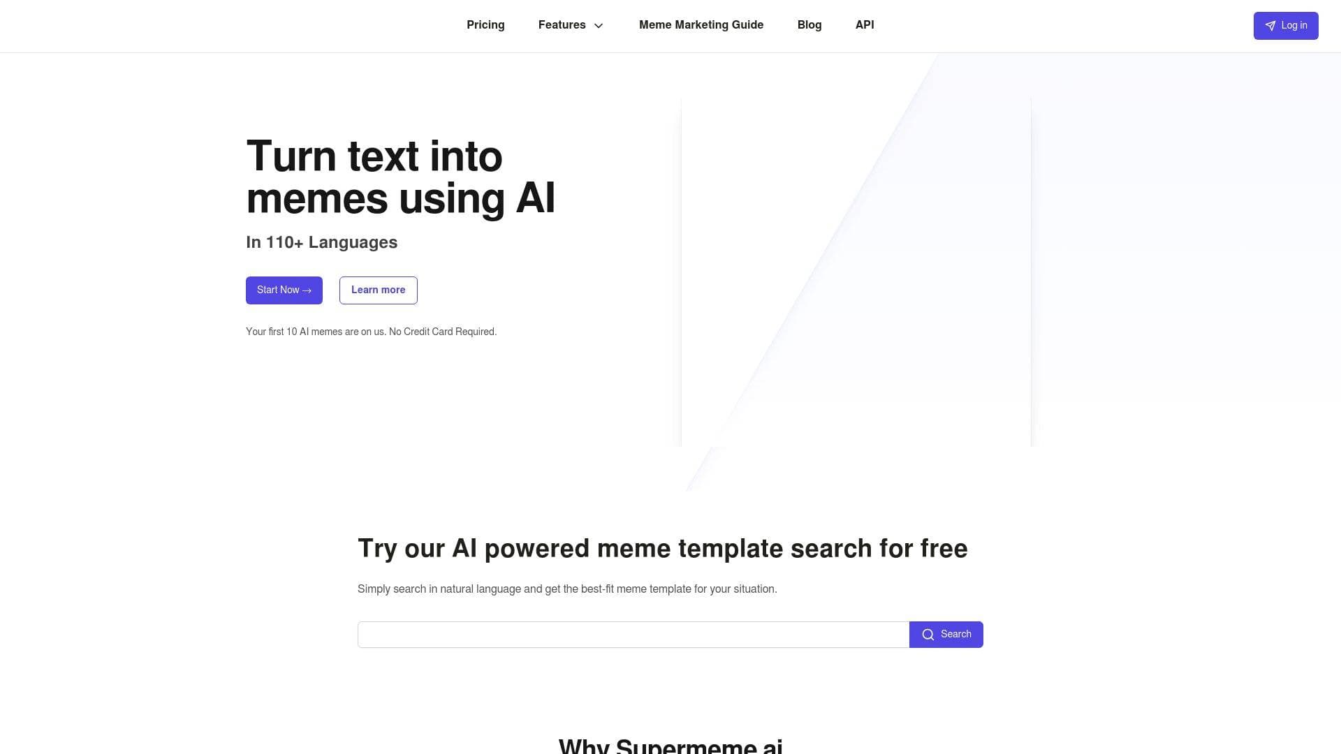 Supermeme interface screenshot showing main features and user interface