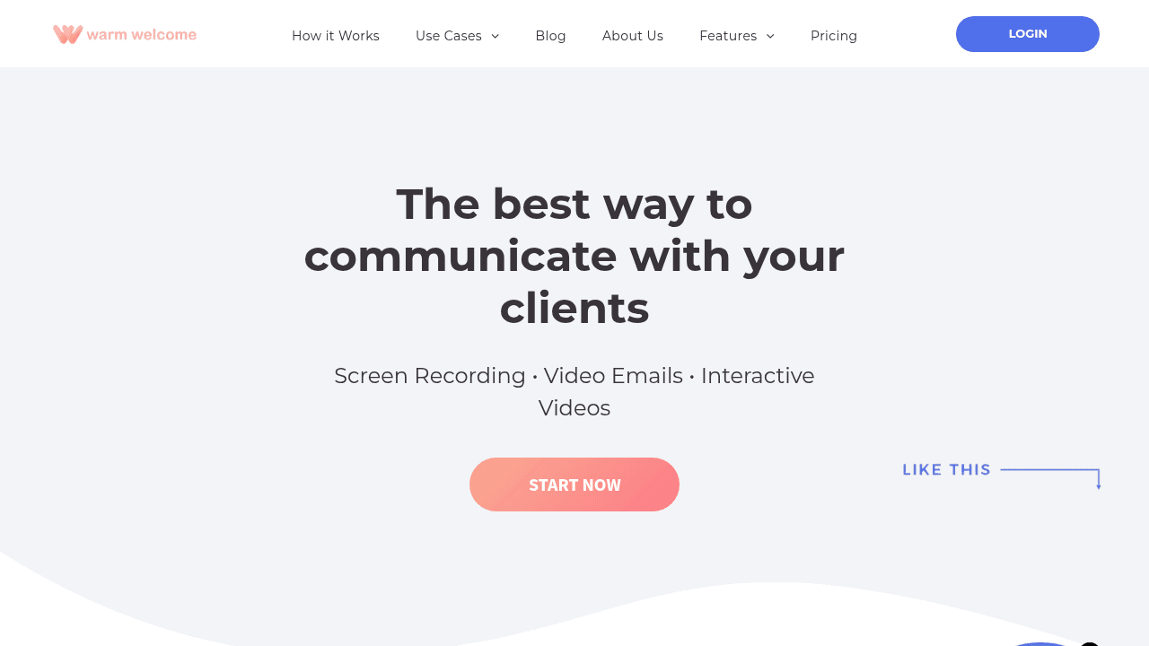 WarmWelcome interface screenshot showing main features and user interface