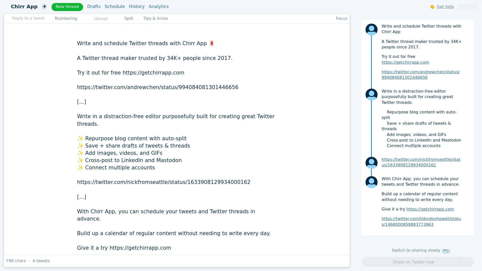 Chirr App interface screenshot showing main features and user interface
