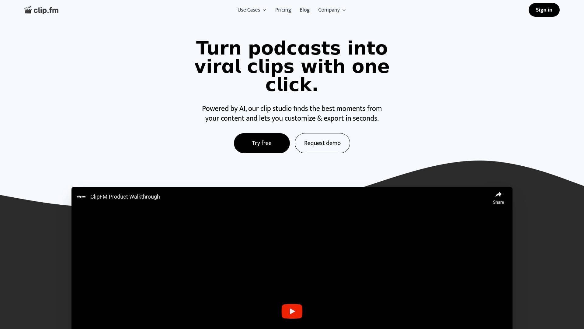 Clips FM interface screenshot showing main features and user interface
