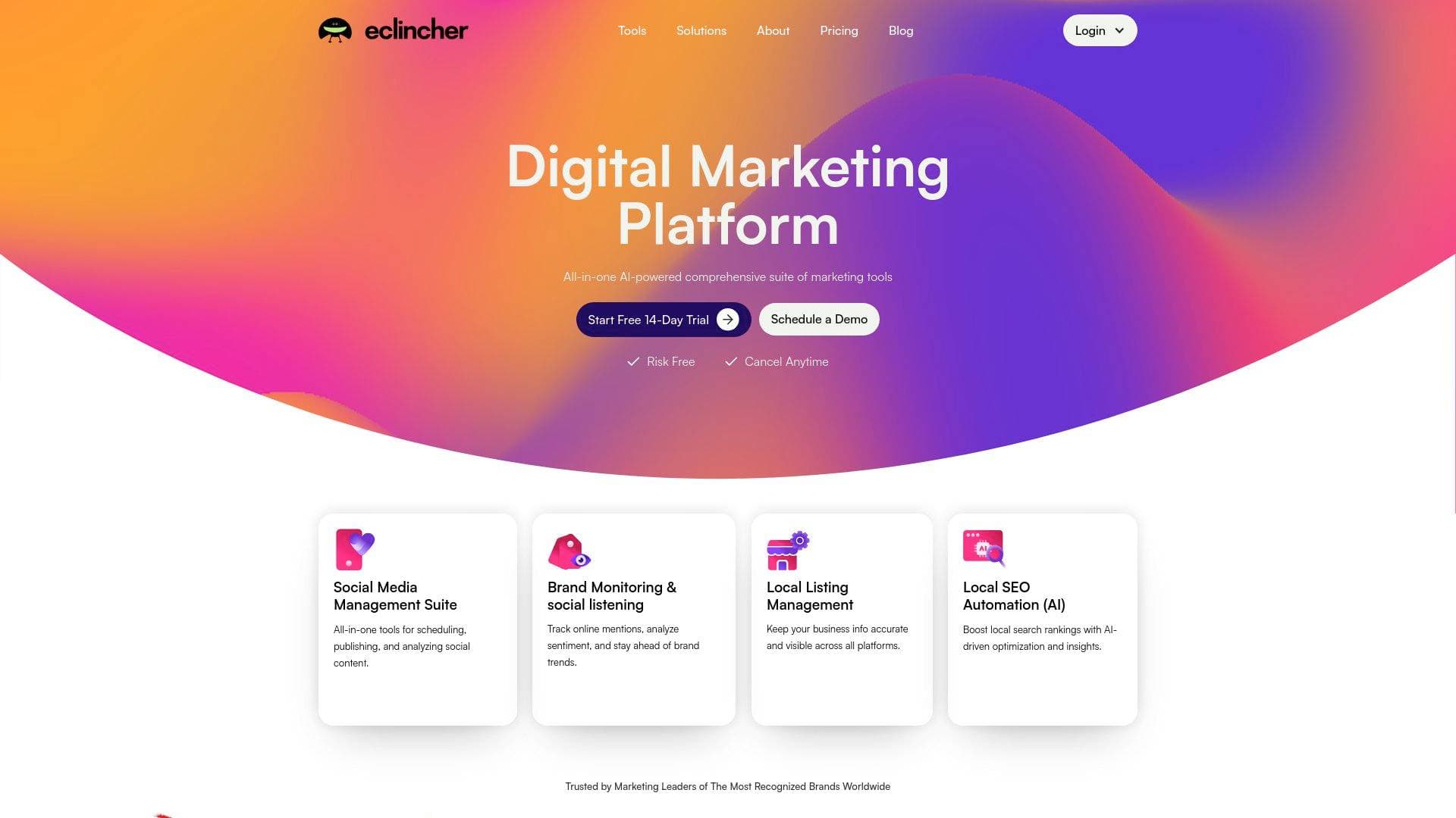 Eclincher interface screenshot showing main features and user interface