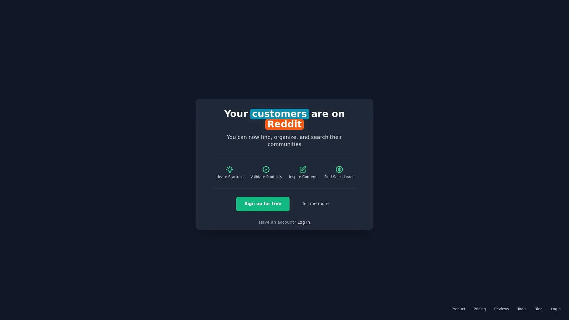 Gummysearch interface screenshot showing main features and user interface