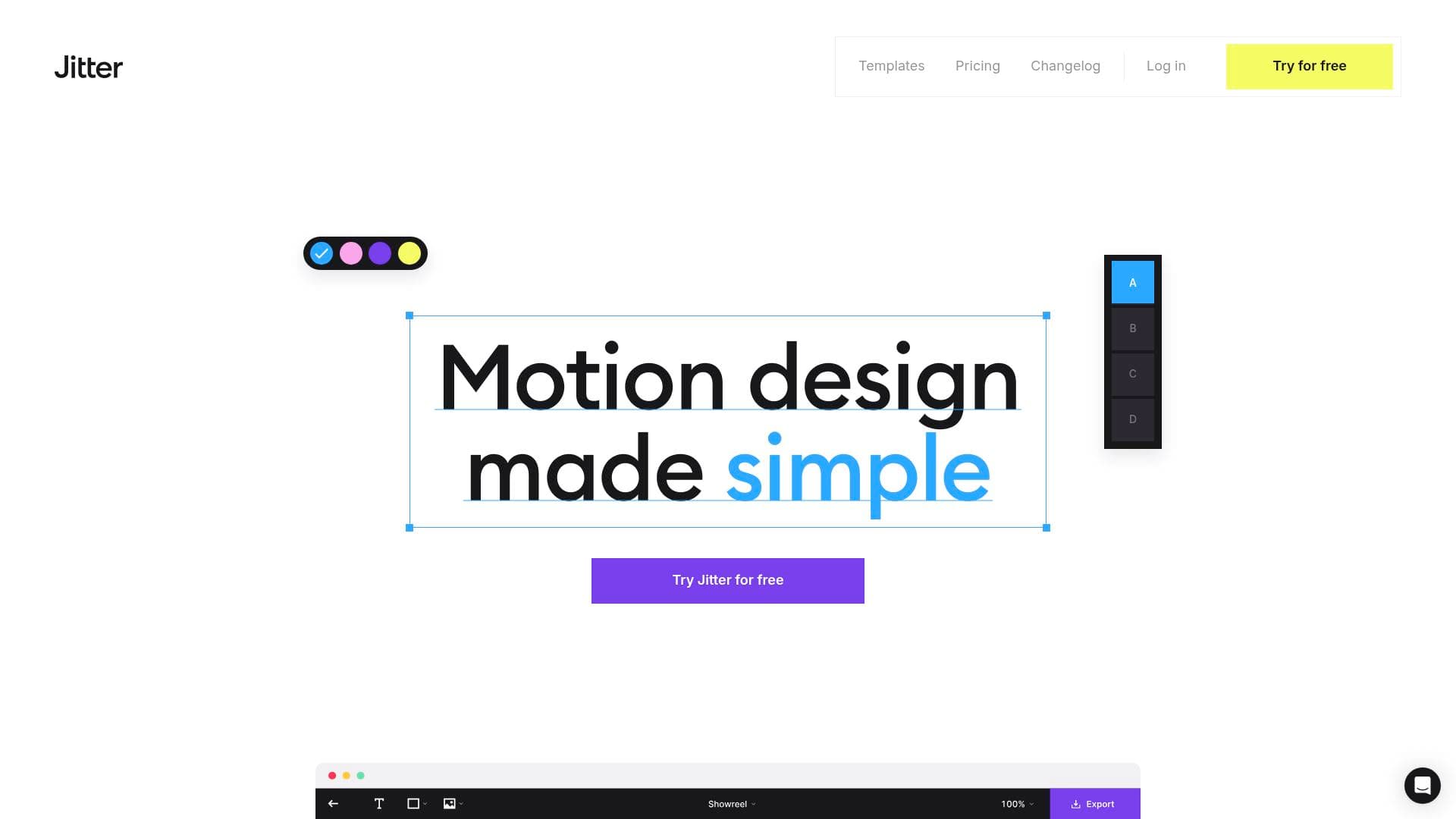 Jitter Video interface screenshot showing main features and user interface