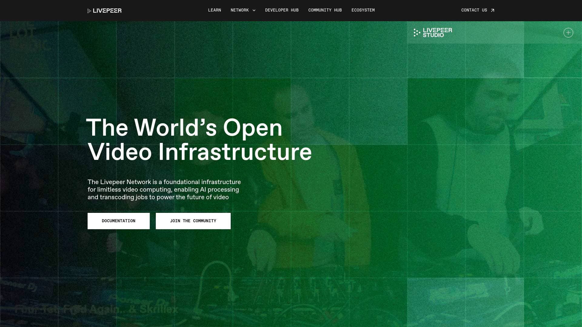 Livepeer interface screenshot showing main features and user interface