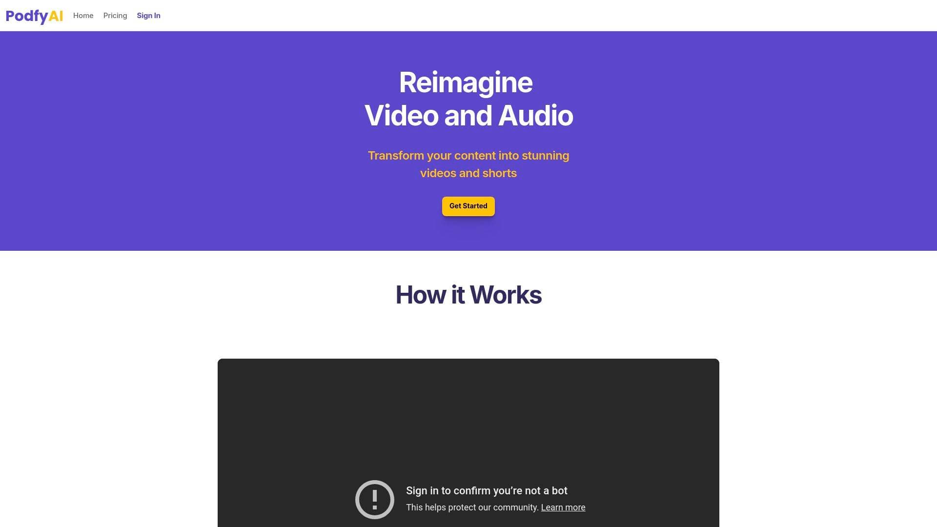 Podfy interface screenshot showing main features and user interface
