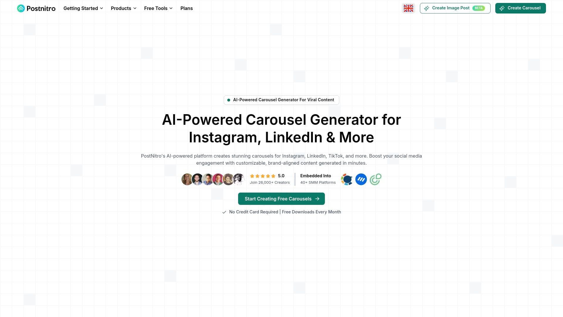 PostNitro interface screenshot showing main features and user interface