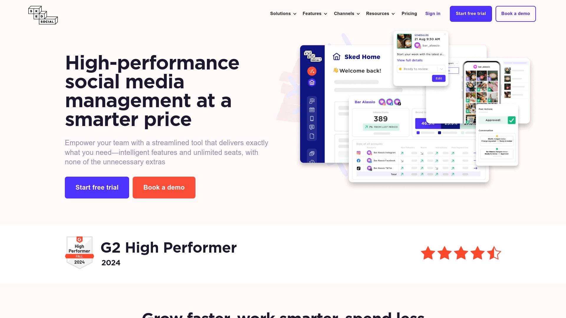 Sked Link interface screenshot showing main features and user interface