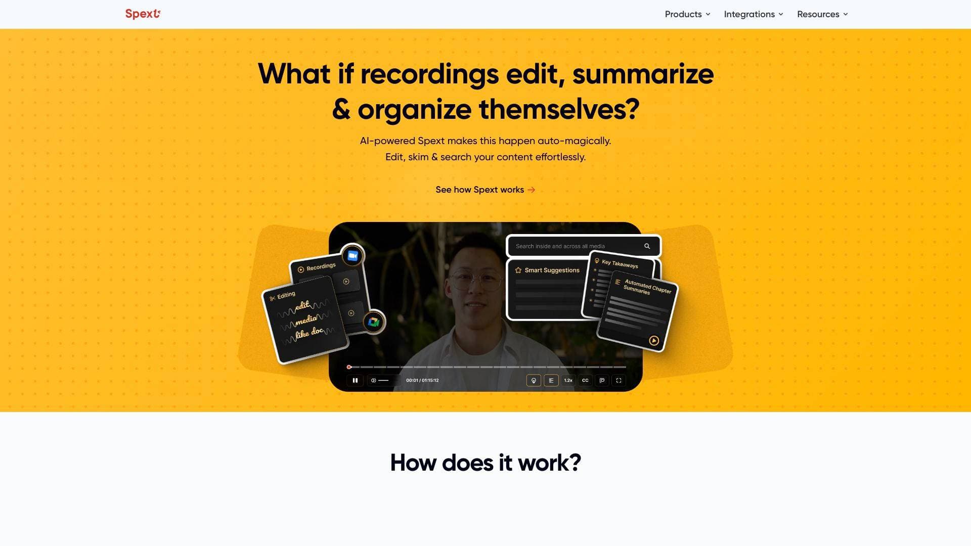 Spext interface screenshot showing main features and user interface