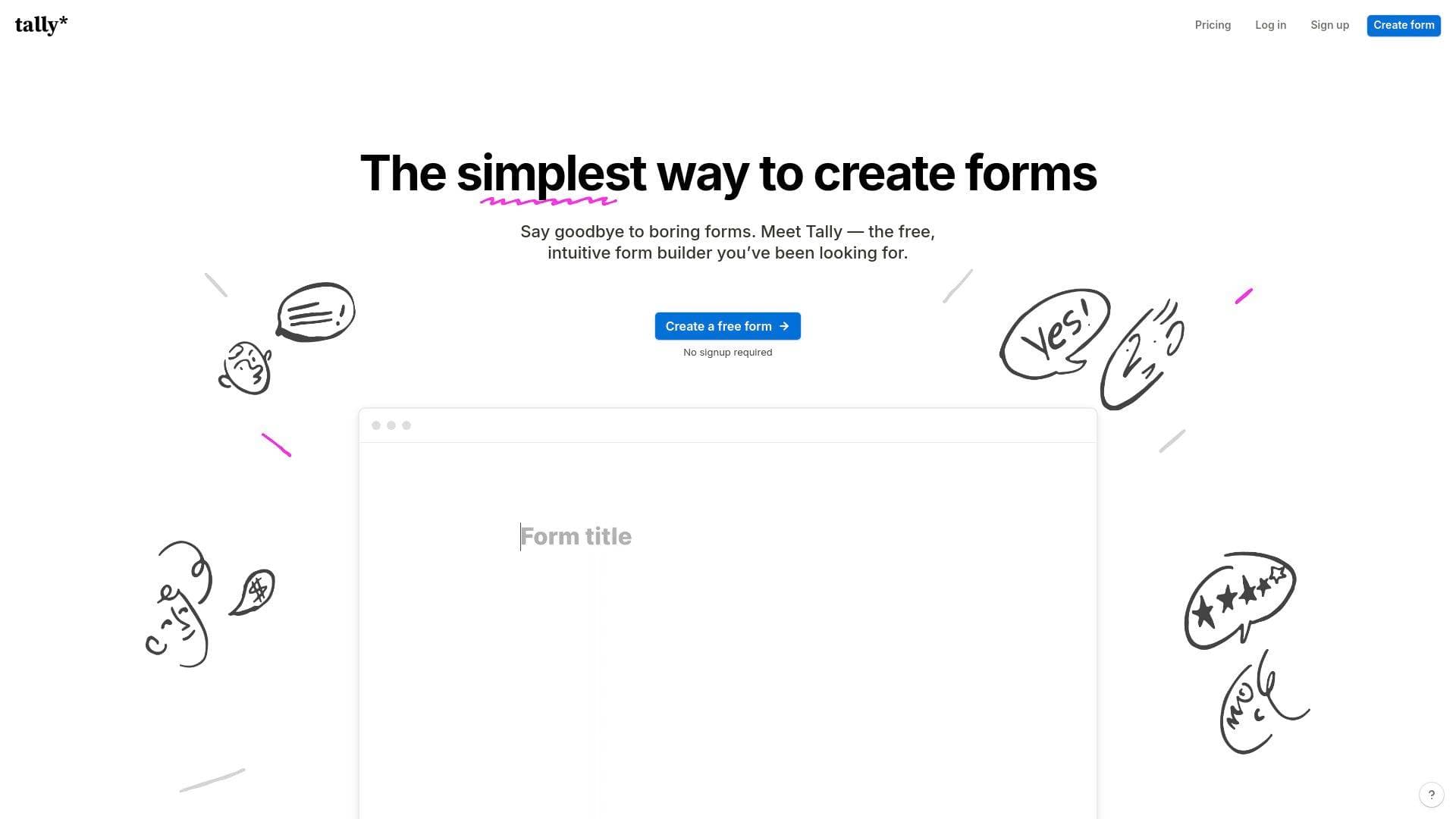 Tally interface screenshot showing main features and user interface