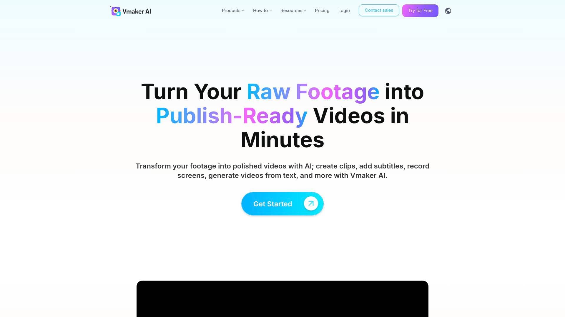 Vmaker interface screenshot showing main features and user interface